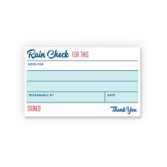 Raincheck - Social Currency Cards